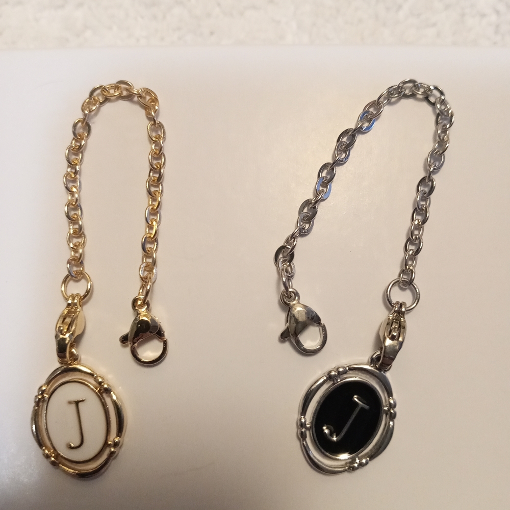 Elegant Gold and Silver 'J' Charms